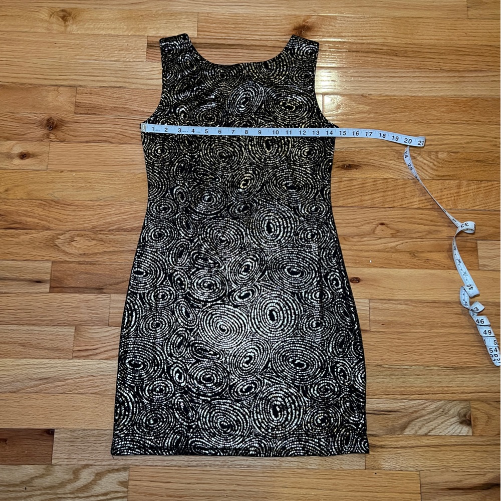 Gondola Blu S/M Black and Gold Bodycon Cocktail Dress